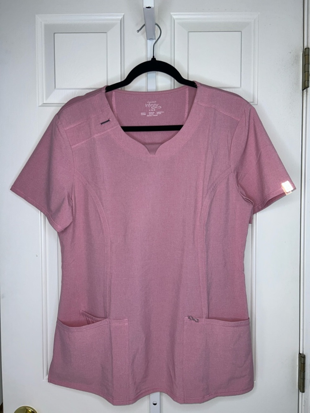 Cherokee Infinity Dusty Pink Scrub Top
